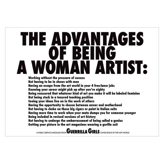 Guerrilla Girls Advantages of Being a Woman Artist shelf print